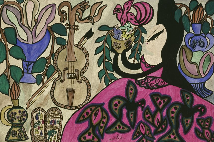 Baya, "La dame aux roses". 1967.