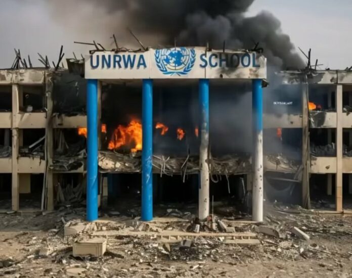 Ecole de l'Onu bombardée