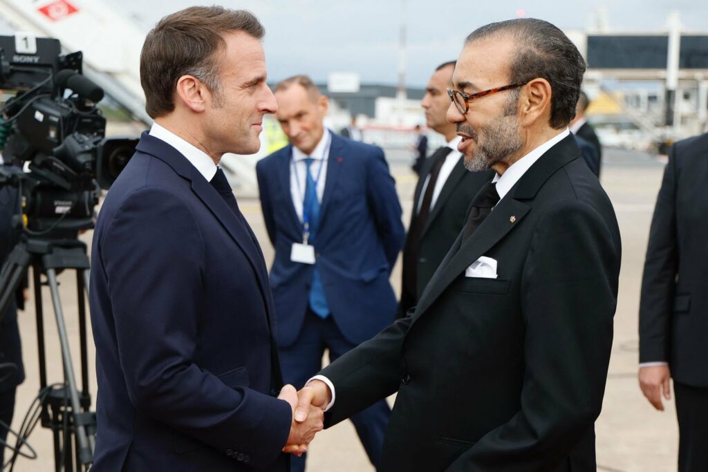 Macron et Mohammed VI.