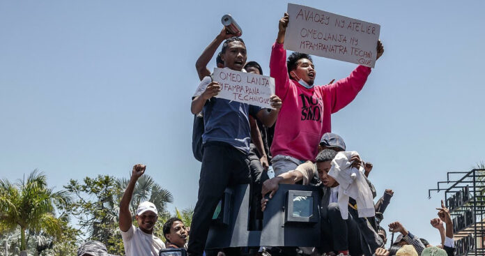 Manifestants à Madagascar Manifestants à Madagascar