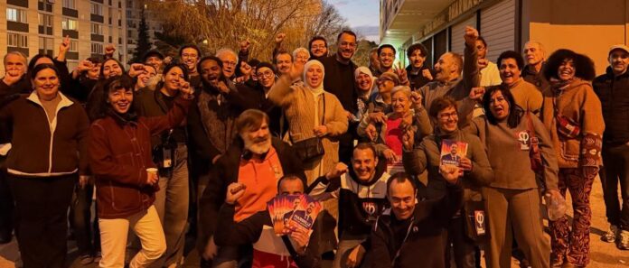 Des militants de LFI à Marseille.