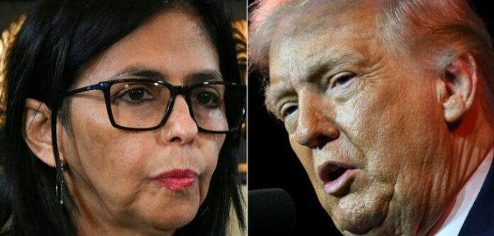 Delcy Rodríguez, présidente par intérim, et Trump