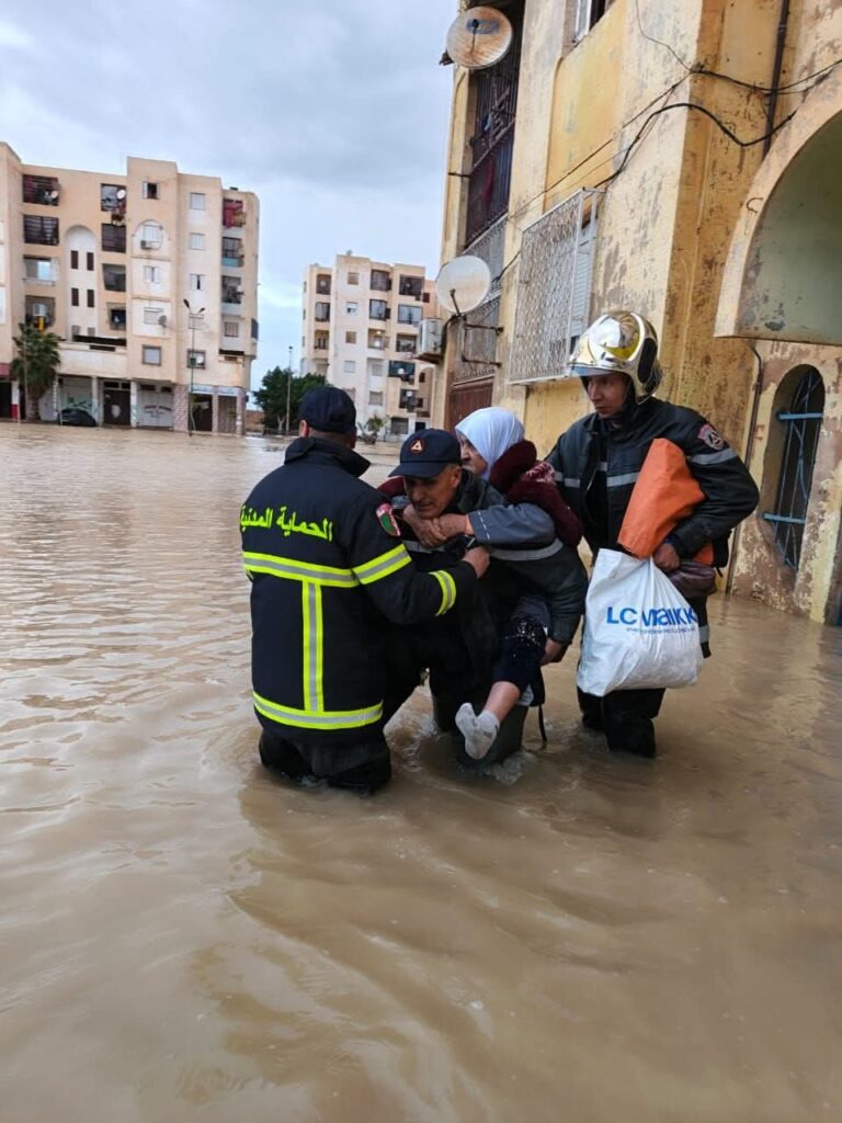 Inondation à Relizane. Crédit photo : Cellule de communication de la protection civile